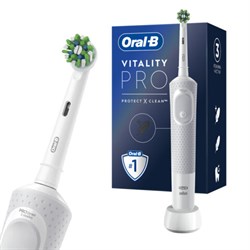 Зубная щетка электрическая ORAL-B (Орал-би) Vitality Pro, БЕЛАЯ/ГОЛУБАЯ, 1 насадка, 53019436 - фото 15059557