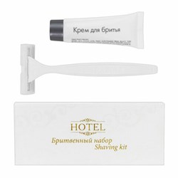 Бритвенный набор КОМПЛЕКТ 200 шт., HOTEL (крем для бритья + станок), картон, 2000121 - фото 15059587
