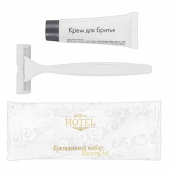 Бритвенный набор КОМПЛЕКТ 200 шт., HOTEL (крем для бритья + станок), саше, флоупак, 2000121/1 - фото 15059588