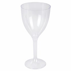 Бокал одноразовый 250 мл для вина пластиковый, прозрачная высокая ножка, ВЗЛП, 1013 - фото 15059672
