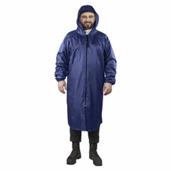 Дождевик-плащ синий на молнии многоразовый с ПВХ-покрытием, размер 60-62 (XXXL), рост 170-176, ГРАНДМАСТЕР, 610868 - фото 15059835