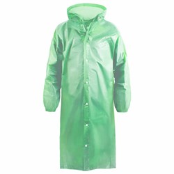 Дождевик-плащ зеленый на кнопках полиэтиленовый, универсальный размер, 118х70 см, KOMFI, DPH003E - фото 15059869