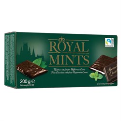 Шоколад порционный HALLOREN "Royal Mints" с мятной начинкой, 200 г, картонная коробка, 40659 - фото 15059930