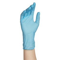 Перчатки нитриловые смотровые, 100 пар (200 штук), повышенная чувствительность, размер 8-9, L (большой), DERMAGRIP Ultra, D1103-27 - фото 15060055