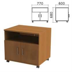 Тумба для оргтехники "Монолит", 770х600х680 мм, 2 двери, полка, цвет орех гварнери, ТМ30.3 - фото 15060232