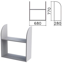 Полка навесная настенная "Монолит", 680х280х770 мм, цвет серый, ПМ40.11 - фото 15060256