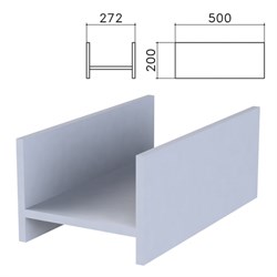 Подставка под системный блок "Бюджет", 272х500х200 мм, серая, 402669-030 - фото 15060283