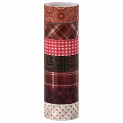 Клейкие WASHI-ленты для декора ОТТЕНКИ КРАСНОГО, 15 мм х 3 м, 7 цветов, рисовая бумага, ОСТРОВ СОКРОВИЩ, 661705 - фото 15060406