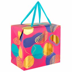 Пакет-коробка подарочный (1 штука) ассорти "Часы"/"Яркий", 22,5х13,5х20 см, тиснение фольгой, ламинация, 90080, 90079, 90080 - фото 15060856