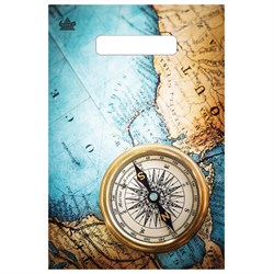 Пакет с вырубной ручкой ПВД, 30х20 см, "Компас", 30 мкм, н00242809 - фото 15060926