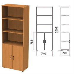 Шкаф полузакрытый "Фея", 740х390х2000 мм, цвет орех милан (КОМПЛЕКТ) - фото 15061011