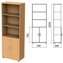 Шкаф полузакрытый "Монолит", 740х390х2050 мм, цвет бук бавария (КОМПЛЕКТ) - фото 15061041