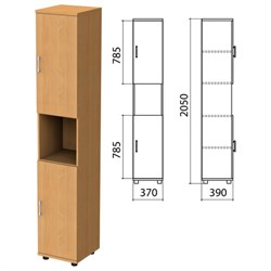 Шкаф полузакрытый "Монолит", 370х390х2050 мм, цвет бук бавария (КОМПЛЕКТ) - фото 15061062