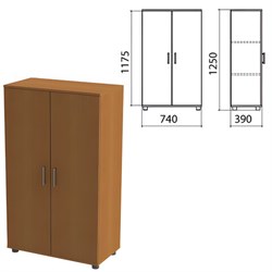 Шкаф закрытый "Монолит", 740х390х1250 мм, цвет орех гварнери (КОМПЛЕКТ) - фото 15061077
