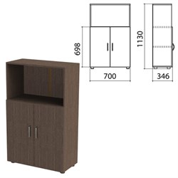 Шкаф полузакрытый "Канц", 700х350х1130 мм, цвет венге (КОМПЛЕКТ) - фото 15061194