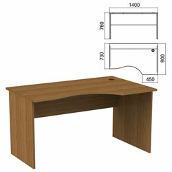 Стол эргономичный "Арго", 1400х900х760 мм, правый, орех (КОМПЛЕКТ) - фото 15061272