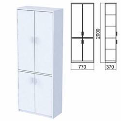 Шкаф закрытый "Арго", 770х370х2000 мм, серый (КОМПЛЕКТ) - фото 15061390