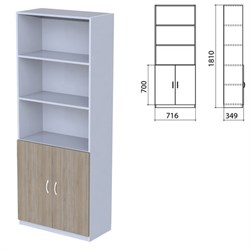 Шкаф полузакрытый "Бюджет", 716х349х1810 мм, дуб сонома (КОМПЛЕКТ) - фото 15061464