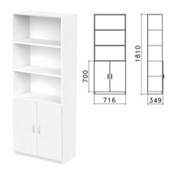 Шкаф полузакрытый "Бюджет", 716х349х1810 мм, белый (КОМПЛЕКТ) - фото 15061481