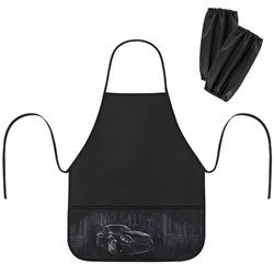 Фартук с нарукавниками для уроков труда BRAUBERG, 3 кармана, 46x54 см, "City car", 273639 - фото 15070711