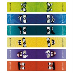 Закладки для книг МАГНИТНЫЕ, "МОНСТРИКИ", набор 6 штук, 60x20 мм, BRAUBERG, 116995 - фото 15078939