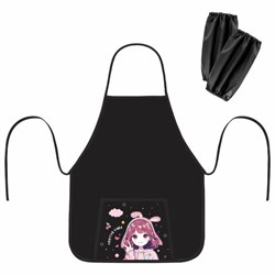 Фартук с нарукавниками для уроков труда ПИФАГОР, 1 карман, 46х54 см, "Anime girl", 273624 - фото 15081205