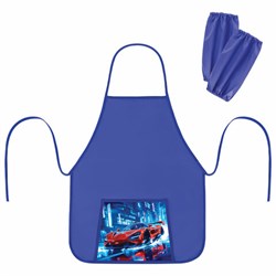 Фартук с нарукавниками для уроков труда ПИФАГОР, 1 карман, 46х54 см, "Speed rusher", 273626 - фото 15081207