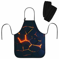 Фартук с нарукавниками для уроков труда ЮНЛАНДИЯ, регулировка по росту, 46х54 см, "Volcano split", 273632 - фото 15081211