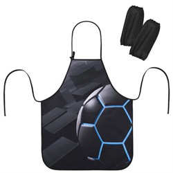 Фартук с нарукавниками для уроков труда ЮНЛАНДИЯ, регулировка по росту, 46х54 см, "Soccer ball", 273765 - фото 15081229