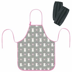 Фартук с нарукавниками для уроков труда ЮНЛАНДИЯ, регулировка по росту, 46х54 см, "Sweet whiskers", 273766 - фото 15081230