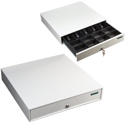 Ящик денежный для кассира "Меркурий 100", БОЛЬШОЙ, 432х428х88 мм, отделений для монет - 8, для купюр - 5 - фото 15081238