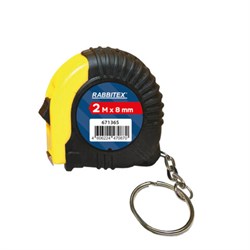 Рулетка-брелок, 2 м х 6 мм, обрезиненный корпус, RABBITEX (РАББИТЕКС), 671365 - фото 15092124