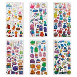 Наклейки гелевые "Красочное веселье", 17,5х9 см, ассорти 6 видов, FUNSTER (ФАНСТЕР), 666079 - фото 15093929