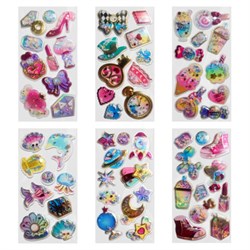 Наклейки объемные "Для девочек" с блестками, 17,5х9 см, ассорти 6 видов, FUNSTER (ФАНСТЕР), 666091 - фото 15093940