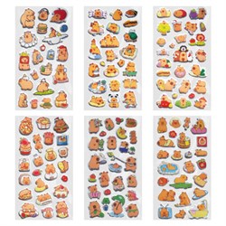 Наклейки зефирные "Капибары", 18х9,5 см, ассорти 6 видов, FUNSTER (ФАНСТЕР), 666093 - фото 15093942