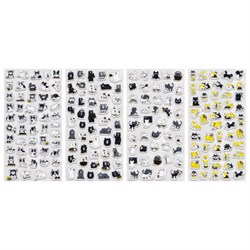 Наклейки декоративные "Забавные зверята", 17,5х9 см, ассорти 4 вида, FUNSTER (ФАНСТЕР), 666097 - фото 15093946