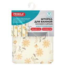 Шторка для ванной ПОЛИЭСТЕР, 180х200 см, кольца в комплекте, РАСТЕНИЯ, PRIMILA (ПРИМИЛА), 700085 - фото 15093988
