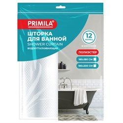 Шторка для ванной ПОЛИЭСТЕР, 180х180 см, кольца в комплекте, ГОЛУБОЙ БРИЛЛИАНТ, PRIMILA (ПРИМИЛА), 700090 - фото 15093993