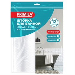 Шторка для ванной ПОЛИЭСТЕР, 180х200 см, кольца в комплекте, БЕЛЫЙ БРИЛЛИАНТ, PRIMILA (ПРИМИЛА), 700093 - фото 15093996