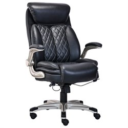 Кресло HAWASAN (ХАВАСАН) "Target EX-567", откидные подлокотники, рециклированная кожа, черное, 532974 - фото 15095819