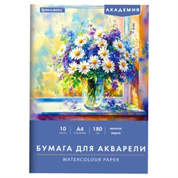 Папка для акварели А4, 10 л., 180 г/м2, 210х297 мм, BRAUBERG АКАДЕМИЯ, "Утро", 117742 - фото 15097536
