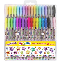 Ручки гелевые ЮНЛАНДИЯ, НАБОР 36 ЦВЕТОВ, узел 1 мм, линия письма 0,5 мм, 144451 - фото 15097543