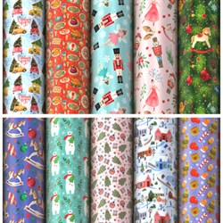 Бумага упаковочная новогодняя "Сказочный подарок", 70х100 см, 10 дизайнов ассорти, ЗОЛОТАЯ СКАЗКА, 592562 - фото 15097607