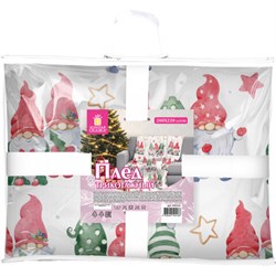 Плед новогодний 200х220 см, "Гномики", полиэстер, 210 г/м2, ЗОЛОТАЯ СКАЗКА, 592532 - фото 15102788