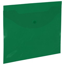 Папка-конверт с кнопкой прозрачная МАЛОГО ФОРМАТА А5, BRAUBERG UNIVERSAL, зеленая, 0,15 мм, 273069 - фото 15104343