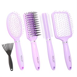 Расческа для волос НАБОР 4 шт + щетка для чистки В ПОДАРОК MONTE VITA (МОНТЕ ВИТА), 457437 - фото 15104379