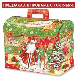Подарок новогодний "СУНДУК. СПЕШУ НА ПРАЗДНИК", НАБОР конфет 1000 г, картонная коробка, МОСУПАК - фото 15106160