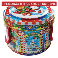 Подарок новогодний "КАРУСЕЛЬ", 600 г, НАБОР конфет, жестяная упаковка с ручкой, МОСУПАК - фото 15106170