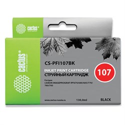 Картридж струйный CACTUS (CS-PFI107BK) для CANON PF680/685/780/785, черный - фото 15109902