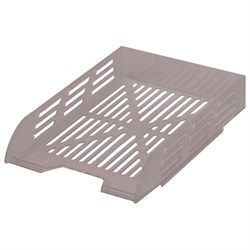 Лоток горизонтальный для бумаг BRAUBERG ECO, 330х245х65 мм, сетчатый, дымчатый, 239012 - фото 15119201